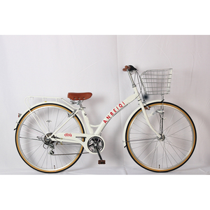 Vélo <span class=keywords><strong>de</strong></span> ville vintage 26 pouces avec cadre en acier carbone, 6 vitesses, <span class=keywords><strong>selle</strong></span> confortable <span class=keywords><strong>pour</strong></span> femmes - Product Image 1