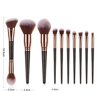 DailyQueen Ensemble de pinceaux de maquillage cosmétique végétalien professionnel noir doux 10 pièces Kit de fard à paupières avec échantillon gratuit Logo personnalisé