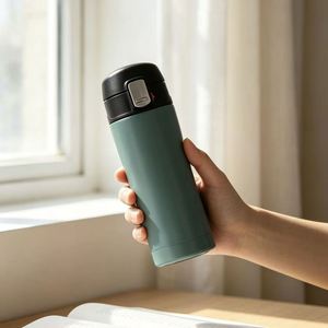Taza de Viaje Japonesa Minimalista Ecológica de 450 ml, Acero Inoxidable 304, Tapa con Cierre Hermético, Vaso Térmico para Auto, Venta al Por Mayor para Empresas - Product Image 4