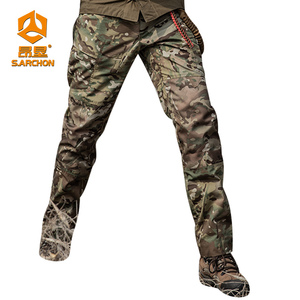 Spring Summer IX6 Men's Tactical Pants Slim Fit Waterproof Camouflage Fans <strong>Combat</strong> <strong>Trousers</strong> Outdoor Cargo Work Pants - Product Image 3