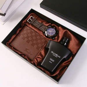 Cross Border Gift <b>Set</b> For Men Quartz <b>Watch</b> Wallet Perfume Eau De Toilette Spray Business Gift Box - Product Image 1