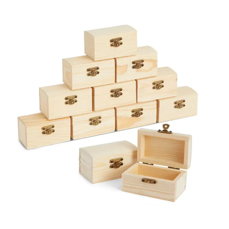 Chưa hoàn thành hộp gỗ thông gỗ cho lưu trữ đồ trang sức và sưu tầm phong cách bộ nhớ hộp