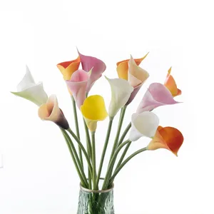 多色カサブランカユリ本物の造花カラアレンジメント装飾