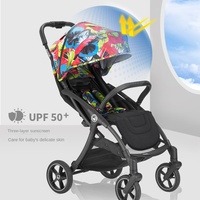 Poussette tout-terrain pliable de luxe haute technologie de haute qualité pour bébés de 0 à 3 ans, équipée d'une moustiquaire et d'une protection anti-pluie