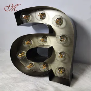 Benutzer definierte Metall Riese Big 3ft 4ft Leuchten Festzelt Buchstaben Zahlen Bühne Hochzeits feier Dekoration