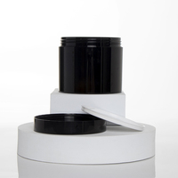 Vente en gros de pots cosmétiques transparents en plastique PET avec couvercles noirs Tailles de 30ml à 500ml pour le stockage de la crème