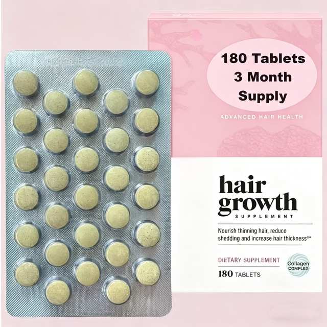 Women Hair Growth Supplement 60 /180Tablets Biotin Collagen for Thicker Hair Strength Fast Regrowth Vitamins Formula