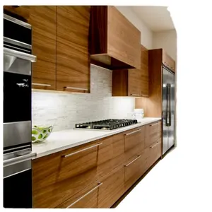 San Francisco özel yüksek kaliteli ahşap kaplama mutfak dolapları dolap mobilya dolapları üreticiden