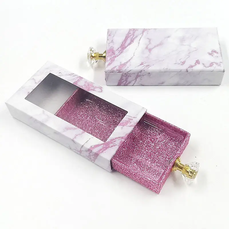 Luxury Private Label Custom Logo Printed False Eyelash Packaging Box Pink Magnetic Mink Eyelash Box