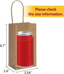 Bolsas de Regalo Personalizadas de 3.5x2.4x6.7 Pulgadas, Bolsas de Regalo Marrones con Asas de Papel Retorcido, Papel Reciclable al por Mayor - Product Image 2