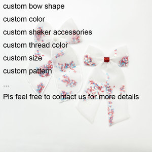 Ragazze americane 4 ° di July Shaker archi piccolo Miss petardo USA fiocchi con stelle e strisce in poliestere - Product Image 6