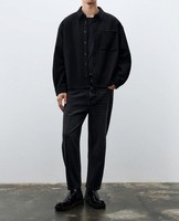 Jean droit noir délavé pour homme, coupe classique, en denim anthracite vintage, pantalon masculin, vente en gros, bas de garde-robe personnalisés et tendance