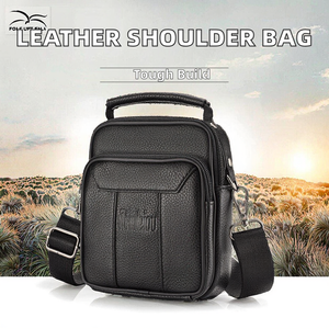 Large Capacity Men's Genuine <b>Leather</b> <b>Messenger</b> Shoulder <b>Bag</b> Travel Sacoche Homme - Product Image 3