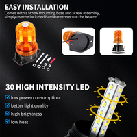 Feux de signalisation automobile d'urgence universels étanches, balise rotative ambre RGB 12V, feux stroboscopiques LED d'avertissement pour camion et voiture