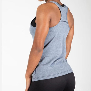 Débardeur gris sans manches pour femme, col rond, tricoté, respirant, style sportif, longueur normale, couleur unie, vêtements de sport - Product Image 4