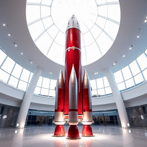 Parco divertimenti personalizzato stile <span class=keywords><strong>Pixar</strong></span> stile <span class=keywords><strong>Pixar</strong></span> specchio in metallo razzo in acciaio inox cartone animato razzo nave scultura - Product Image 2