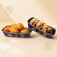 Barquettes jetables en papier pour hot-dogs, frites, desserts et repas rapides – Boîtes en forme de bateau pour snacks