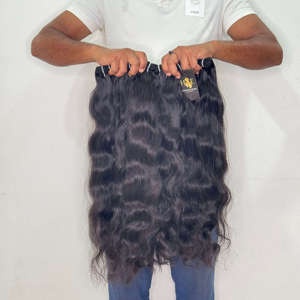 Fournisseurs de cheveux vierges bruts non traités du Cambodge, mèches de cheveux indiens alignées sur les cuticules, extensions de cheveux humains de temple indien - Product Image 1
