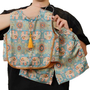 Tongxingyuan Children's Summer Chinese Style Vest Shorts Set Cotton Thin Patterned Boys Outfit - Product Image 5