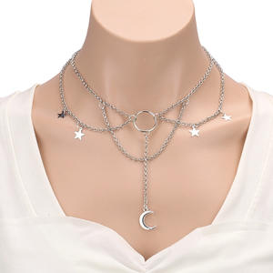 Collar de Luna en Capas de Aleación de Zinc, Joyería Gótica Hip Hop Unisex de Diseño Geométrico, Origen Yiwu - Product Image 3