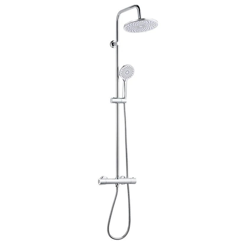 New Design Bathroom Chromed Thermostatic 1 Set Zinc Shower Column