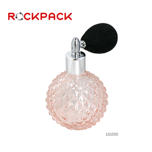 Flacons de parfum en verre vides rechargeables de style vintage avec pompon - Product Image 4