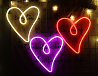 Enseigne néon LED personnalisée en forme de cœur pour mariage, fête, décoration murale de chambre à coucher, cadeau romantique de la Saint-Valentin, éclairage décoratif intérieur
