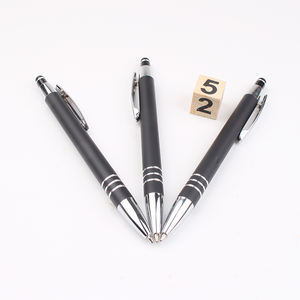 Stylo bille métallique noir mat 1,0 mm pas cher en gros avec mécanisme rotatif confortable et logo personnalisable - Product Image 2