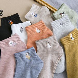 Ankle <b>Socks</b> Cotton Cartoon Pattern Breathable Daily Wear for Adults Spring Casual Style Multiple Colors - Product Image 4