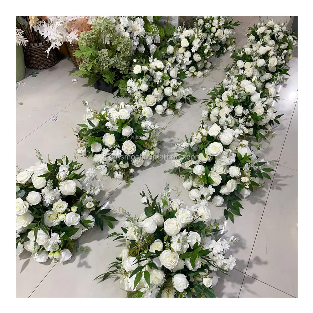 Yeşillik çiçek topu yapay çiçek top merkezi parça ile popüler satış klasik beyaz gül