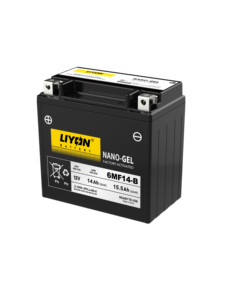 Batterie de moto LIYON 6MF14 Nano Gel 12V 15Ah sans entretien pour moto, VTT, jet ski, remplace <span class=keywords><strong>YTX14</strong></span> <span class=keywords><strong>BS</strong></span> - Product Image 1