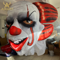 Tête de Clown Gonflable Géante Séparable pour Décoration d'Entrée de Maison Hantée, Ballon Gonflable de Clown pour Bar de Nuit et Halloween