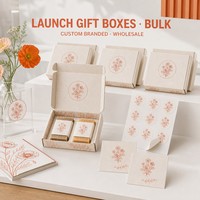 Boîte cadeau en papier semence imprimé personnalisé pour savon, pour lancement de marque, avec bande décorative et carte de remerciement, emballage en gros