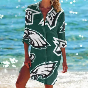2024 nueva llegada señoras equipo <span class=keywords><strong>de</strong></span> fútbol <span class=keywords><strong>americano</strong></span> verano 3D estampado Playa Mujeres camisa hawaiana niñas tamaño EE. UU. - Product Image 5