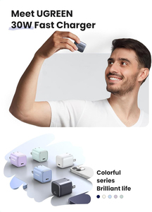 Cargador <span class=keywords><strong>USB</strong></span> C <span class=keywords><strong>UGREEN</strong></span> de 30W Nexode Plegable GaN PPS, Cargador de Pared Compacto de Carga Rápida, Bloque de Carga PD3.0 para iPhone 15 14 13 - Product Image 3