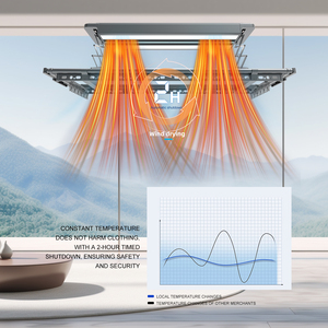 Séchoir à linge électrique pliable à séchage rapide, monté au plafond, avec fonction anti-acariens UV et protection contre les surcharges, idéal pour appartement - Product Image 2