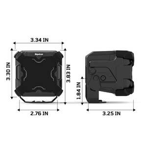 Luz antiniebla/de conducción Led blanca/amarilla de 3 pulgadas, focos LED cuadrados impermeables todoterreno 4x4 con cubierta, accesorios universales para vehículos - Product Image 2