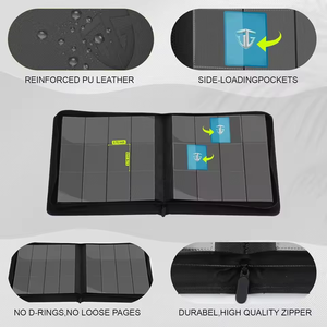 Nuovo Design blu 12 Pocket Card Binder Custom Color PU Cover Pokemon Sports Card <span class=keywords><strong>Album</strong></span> con Logo Yugioh <span class=keywords><strong>Album</strong></span> fotografici stampati - Product Image 5