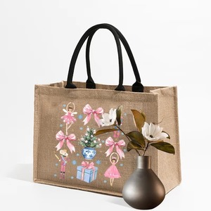 Bolsa <span class=keywords><strong>de</strong></span> Lona con Estampado <span class=keywords><strong>de</strong></span> <span class=keywords><strong>Ballet</strong></span> <span class=keywords><strong>Cascanueces</strong></span>, Bolsa <span class=keywords><strong>de</strong></span> Compras Reutilizable con Temática Navideña - Product Image 4