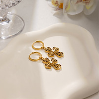 Boucles d'oreilles créoles en acier inoxydable Wanxing, style européen et américain, rétro, mode ancienne, inaltérable, tendance transfrontalière pour femmes