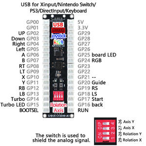 طقم ألعاب DIY لعصا الأركيد على طراز SANWA بـ 8 اتجاهات بدون تأخير، لوحة <span class=keywords><strong>Raspberry</strong></span> <span class=keywords><strong>Pi</strong></span> PICO 2040 لأجهزة الكمبيوتر وPS3 وXBOX360 وHitbox - Product Image 2