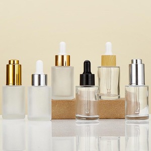 Amber rõ ràng Frosted Vai phẳng 1oz <span class=keywords><strong>30ml</strong></span> Tinh dầu thủy tinh Chai nhỏ giọt cho tinh chất huyết thanh - Product Image 6