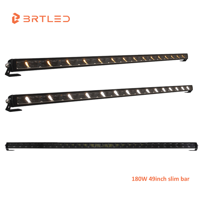 BRTLED 180W 49inch Ultra Slim LED Strobe Lights for Offroad 4X4 Vehicles ECE R10 Certified DC 9-36V Amber White DRL Light Bar