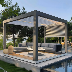 <span class=keywords><strong>Abri</strong></span> solaire extérieur, bâtiments <span class=keywords><strong>de</strong></span> <span class=keywords><strong>jardin</strong></span>, patio, imperméable, double toit rigide, barbecue, mobilier d'extérieur, gazebo, pergola, aluminium - Product Image 3