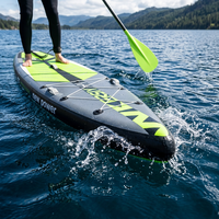 Planche de paddle gonflable de course ultra-rigide de 12,6 pieds - Planche de paddle de tourisme haute vitesse - Conception professionnelle à nez pointu - HY Sports SYFG380 PVC