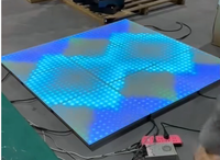 Piste de danse LED interactive sans fil magnétique à LED matriciel pour mariage et fête, avec effet de poursuite de code-barres, blanc chaud