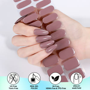 Mùa thu mùa thu mùa đông màu rắn tự dính không có đèn UV Gel Dải móng tay dễ dàng để áp dụng và loại bỏ UV miễn phí Gel Nail kết thúc tốt đẹp dán - Product Image 4