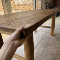 Table de salle à manger carrée en bois massif d'orme ancien, style moderne, pour bureau, bar, mobilier de salle à manger, démontage requis
