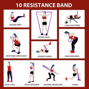 Ensemble de 5 bandes de résistance pour l'entraînement musculaire, entraînement à domicile, entraînement physique, entraînement physique - Product Image 5