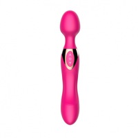 Vibromasseur double choc populaire de haute qualité avec silicone flexible pour femmes, idéal pour les jeux adultes et le massage corporel – Baguette vibrante AV
